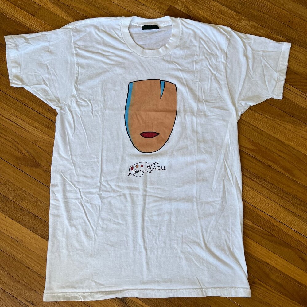 ALAN BILZERIAN Alan and Bé White Print Tshirt Vintage 1992 Signed! Autograph!